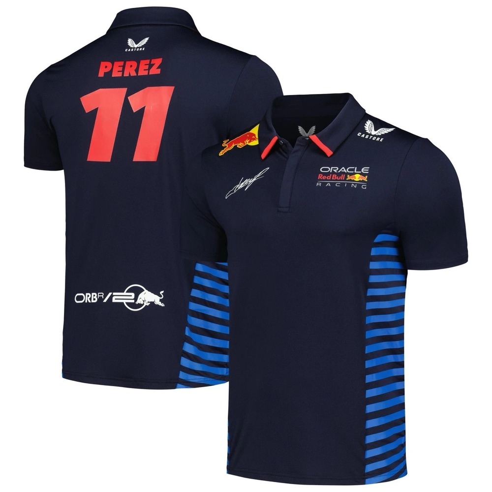 Sergio Perez (Checo) Red Bull Racing Castore 2024 Team Polo - Navy‎ Men's XXL